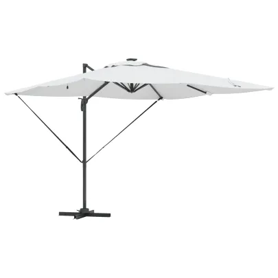 Umbrelă Cantilever Roma cu LED-uri Solar Nisip 286x285x270 cm