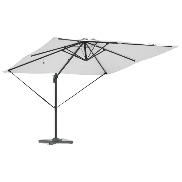 Umbrelă Cantilever Roma cu LED-uri Solar Nisip 286x285x270 cm