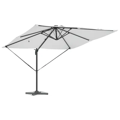 Umbrelă Cantilever Roma cu LED-uri Solar Nisip 286x285x270 cm
