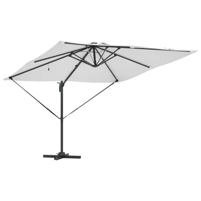 Umbrelă Cantilever Roma cu LED-uri Solar Nisip 286x285x270 cm