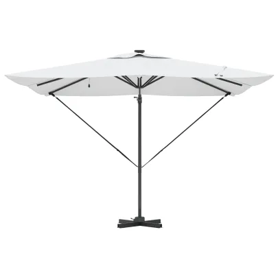 Umbrelă Cantilever Roma cu LED-uri Solar Nisip 286x285x270 cm