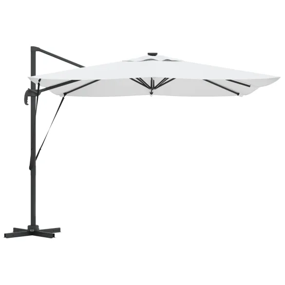 Umbrelă Cantilever Roma cu LED-uri Solar Nisip 286x285x270 cm