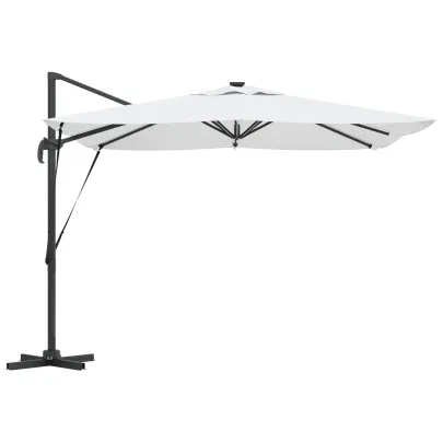 Umbrelă Cantilever Roma cu LED-uri Solar Nisip 286x285x270 cm
