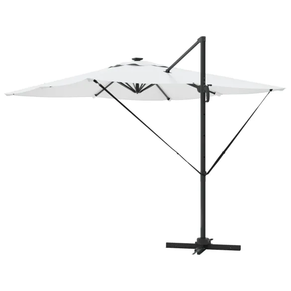 Umbrelă Cantilever Roma cu LED-uri Solar Nisip 286x285x270 cm