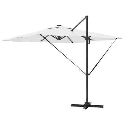 Umbrelă Cantilever Roma cu LED-uri Solar Nisip 286x285x270 cm