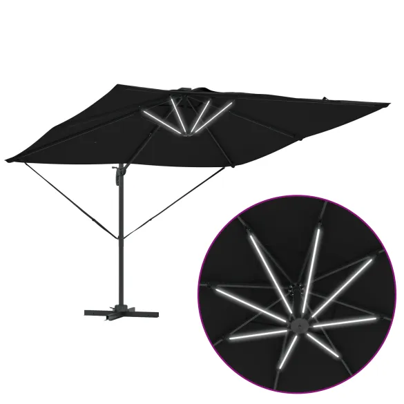 Umbrelă Cantilever Roma cu LED-uri Solare | Livrare Gratuită