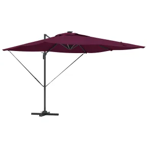 Umbrelă Paravan Roma cu LED-uri Bordo - Aluminiu 2
