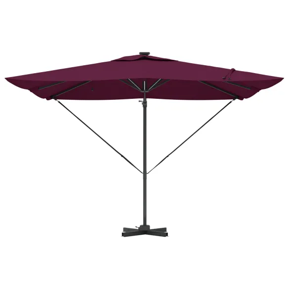Umbrelă Paravan Roma cu LED-uri Bordo - Aluminiu