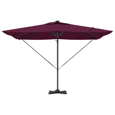 Umbrelă Paravan Roma cu LED-uri Bordo - Aluminiu