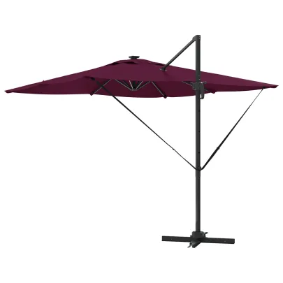 Umbrelă Paravan Roma cu LED-uri Bordo - Aluminiu