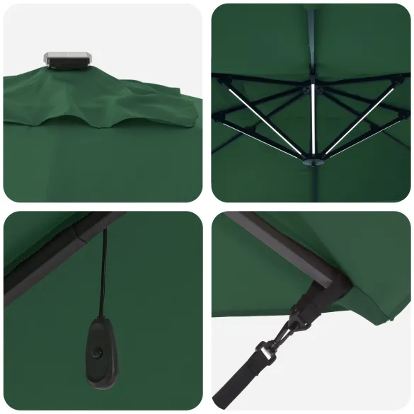Umbrelă Cantilever Roma cu LED-uri Solar | Livrare Gratuită Umbrelă Cantilever Roma cu LED-uri Solar | Livrare Gratuită