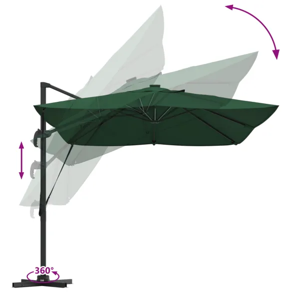Umbrelă Cantilever Roma cu LED-uri Solar | Livrare Gratuită Umbrelă Cantilever Roma cu LED-uri Solar | Livrare Gratuită