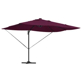 Parasol Cantilever Roma LED Exterior Roșu Bordeaux 2