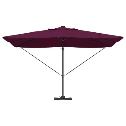 Parasol Cantilever Roma LED Exterior Roșu Bordeaux