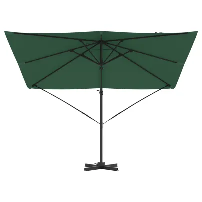 Umbrelă Cantilever Verde Triunghiulară pentru Exterior