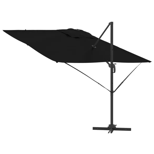 Umbrelă Cantilever Roma Neagră 286x285 cm | Aluminiu