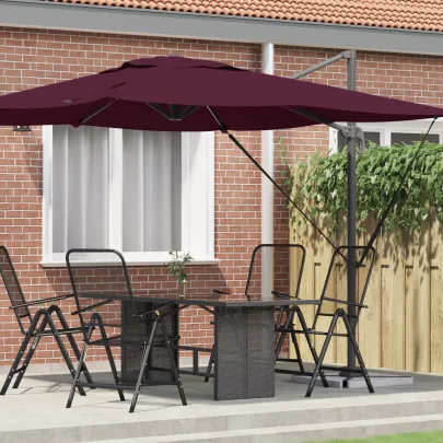 Umbrelă Patio Bordo Aluminiu - Livrare Gratuită