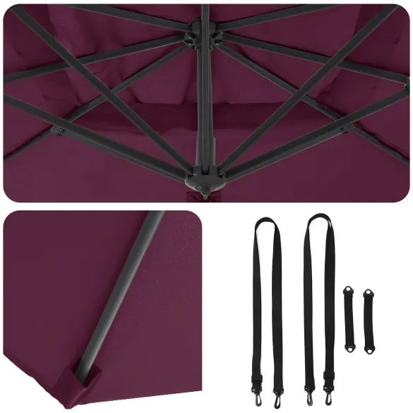Umbrelă Patio Bordo Aluminiu - Livrare Gratuită