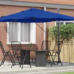 Umbrelă Cantilever Albastră Poliester - Oțel Rezistent
