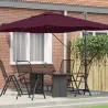 Umbrelă Cantilever Bordeaux Roșu Poliester - Oțel Rezistent