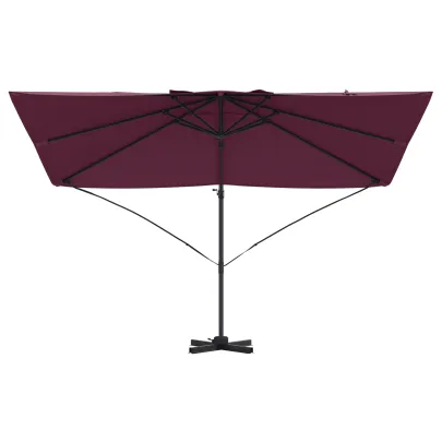 Umbrelă Cantilever Bordeaux Roșu Poliester - Oțel Rezistent
