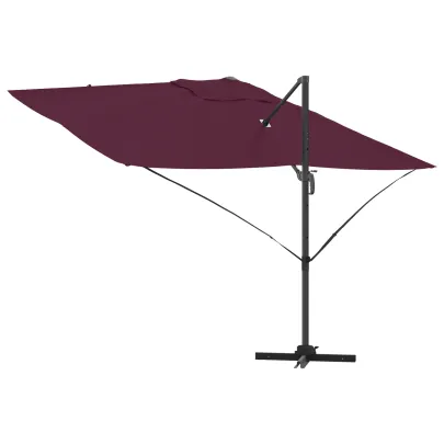 Umbrelă Cantilever Bordeaux Roșu Poliester - Oțel Rezistent