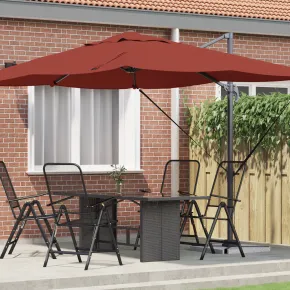 Umbrelă Cantilever Teracotă Poliester - Oțel Mare