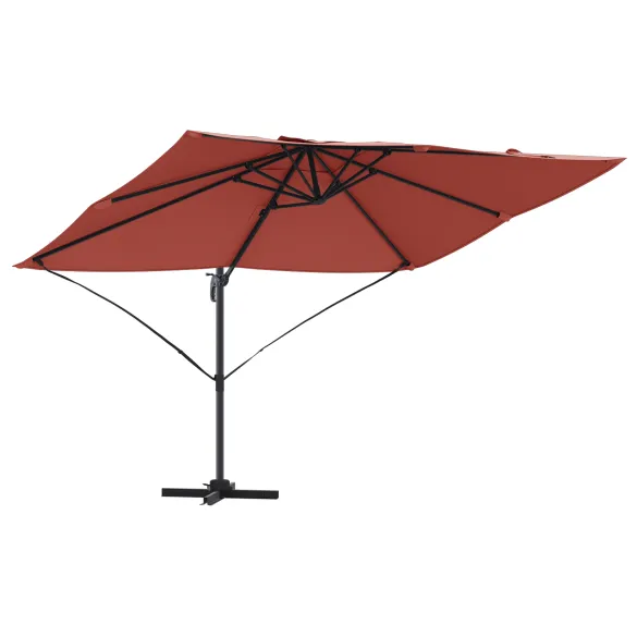 Umbrelă Cantilever Teracotă Poliester - Oțel Mare Umbrelă Cantilever Teracotă Poliester - Oțel Mare