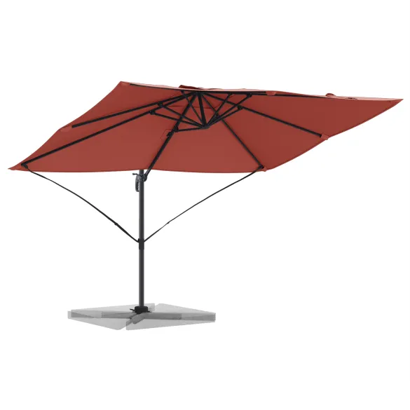 Umbrelă Cantilever Teracotă Poliester - Oțel Mare Umbrelă Cantilever Teracotă Poliester - Oțel Mare