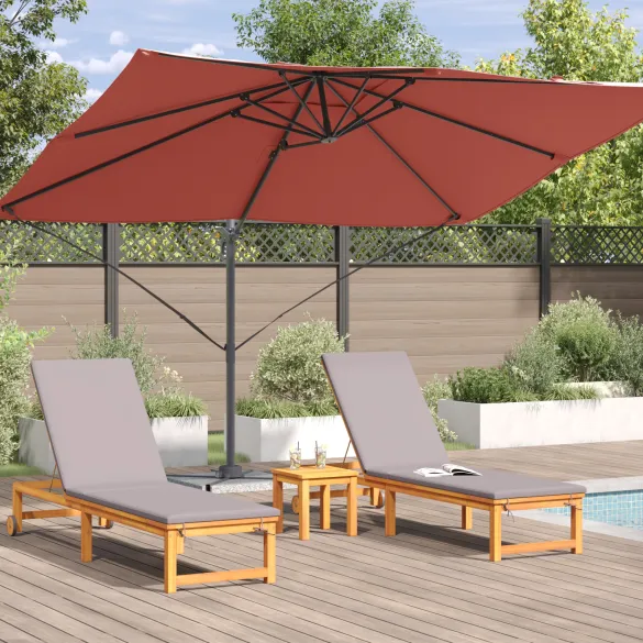 Umbrelă Cantilever Teracotă Poliester - Oțel Mare Umbrelă Cantilever Teracotă Poliester - Oțel Mare