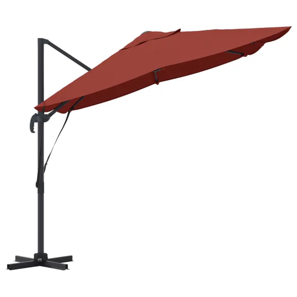 Umbrelă Cantilever Teracotă Poliester - Oțel Mare Umbrelă Cantilever Teracotă Poliester - Oțel Mare