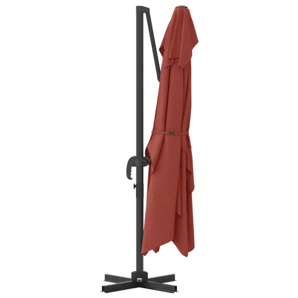 Umbrelă Cantilever Teracotă Poliester - Oțel Mare Umbrelă Cantilever Teracotă Poliester - Oțel Mare