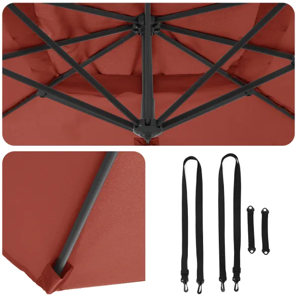 Umbrelă Cantilever Teracotă Poliester - Oțel Mare Umbrelă Cantilever Teracotă Poliester - Oțel Mare