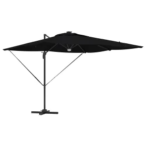 Umbră Cantilever Roma cu LED-uri Solar Negru 286x285x270 cm 2