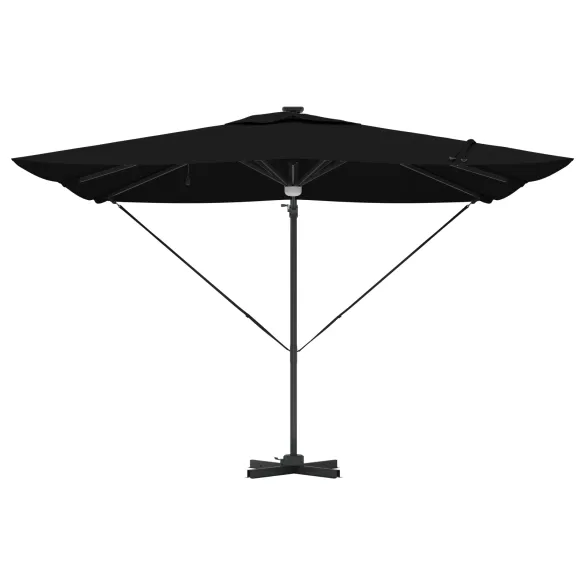 Umbră Cantilever Roma cu LED-uri Solar Negru 286x285x270 cm