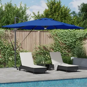 Umbrelă Cantilever cu LED-uri pentru Exterior | Albastru Azur