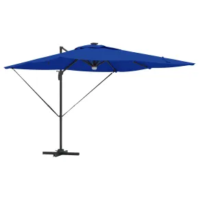 Umbrelă Cantilever cu LED-uri pentru Exterior | Albastru Azur 2