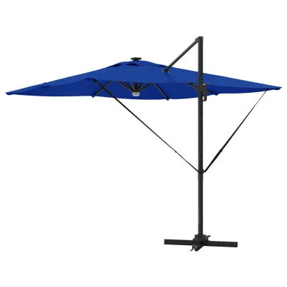 Umbrelă Cantilever cu LED-uri pentru Exterior | Albastru Azur