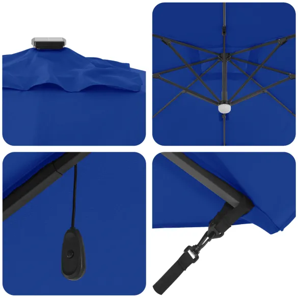 Umbrelă Cantilever cu LED-uri pentru Exterior | Albastru Azur Umbrelă Cantilever cu LED-uri pentru Exterior | Albastru Azur