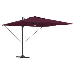 Umbră Cantilever Roma LED Exterior Roșie Bordeaux | Solar 2