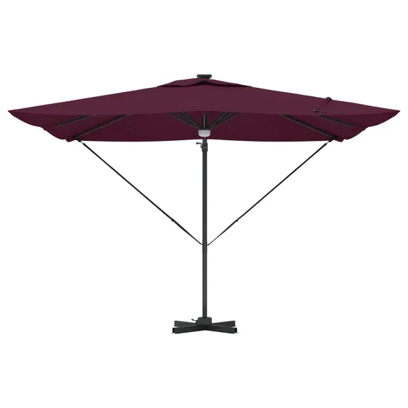 Umbră Cantilever Roma LED Exterior Roșie Bordeaux | Solar Umbră Cantilever Roma LED Exterior Roșie Bordeaux | Solar