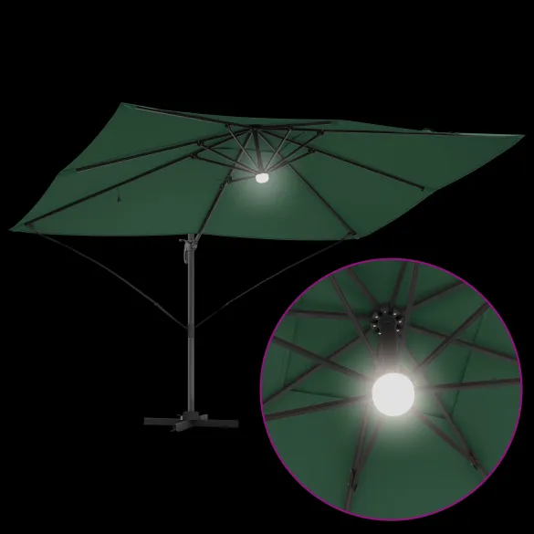 Umbrelă Cantilever Verde Exterior - Livrare Gratuită
