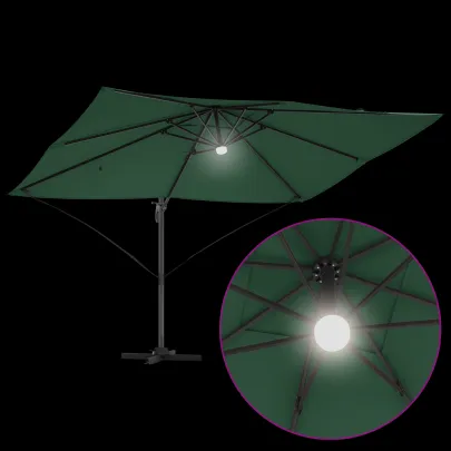 Umbrelă Cantilever Verde Exterior - Livrare Gratuită