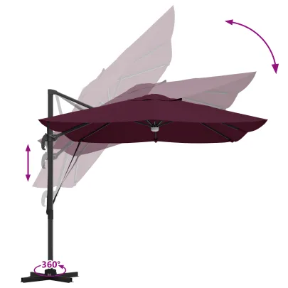 Umbrelă Cantilever Bordo 250cm - Livrare Gratuită