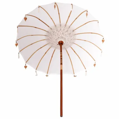 Umbrelă de Soare Manuală 250 cm - Bumbac și Lemn Masiv