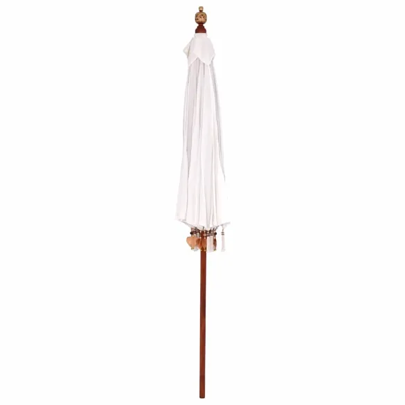 Umbrelă de Soare Manuală 250 cm - Lemn Masiv și Bumbac