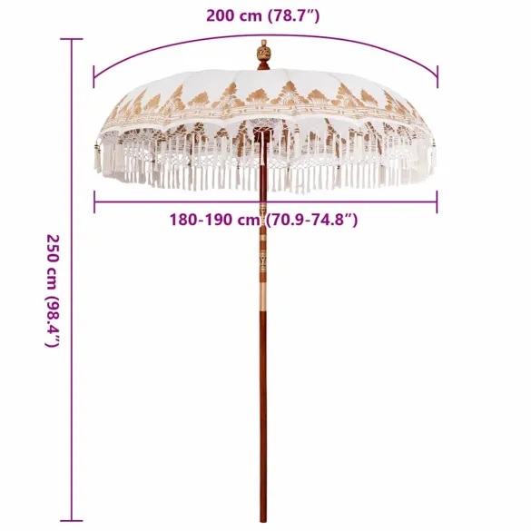 Umbrelă de Soare Manuală Crem 180-190 cm | Livrare Gratuită