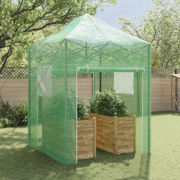 Seră Verde Manuală 200x200x300 cm | Oțel Rezistent Seră Verde Manuală 200x200x300 cm | Oțel Rezistent