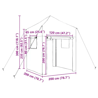 Seră Verde Manuală 200x200x300 cm | Oțel Rezistent