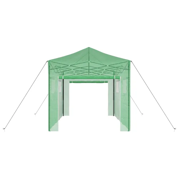 Seră Verde Pliabilă - Oțel Durabil | Acoperiș Manual Seră Verde Pliabilă - Oțel Durabil | Acoperiș Manual